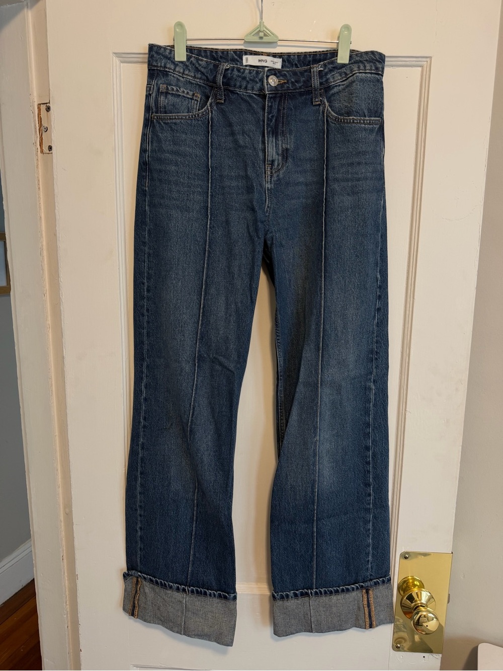 Dark Wash Cuffed Jeans